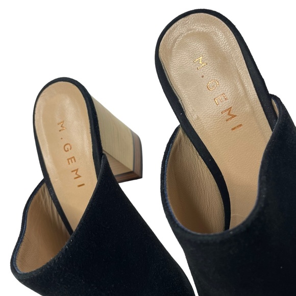 M. Gemi | Black Suede Peep Toe Mules 36.5 - Picture 4 of 10